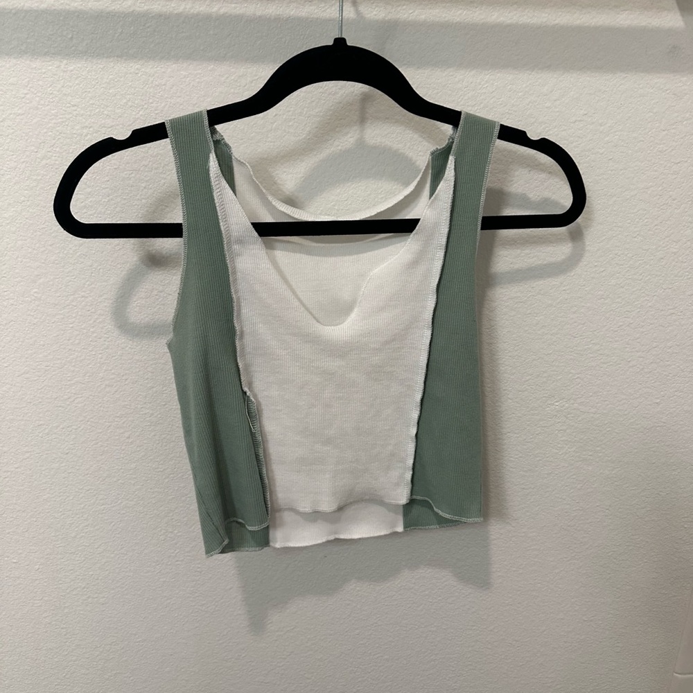 Stylish Green and White Women's Top